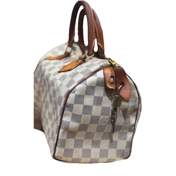 Louis Vuitton Speedy 25 Damier Azur Satchel, Lock, Dust Bag - Picture 3 of 16